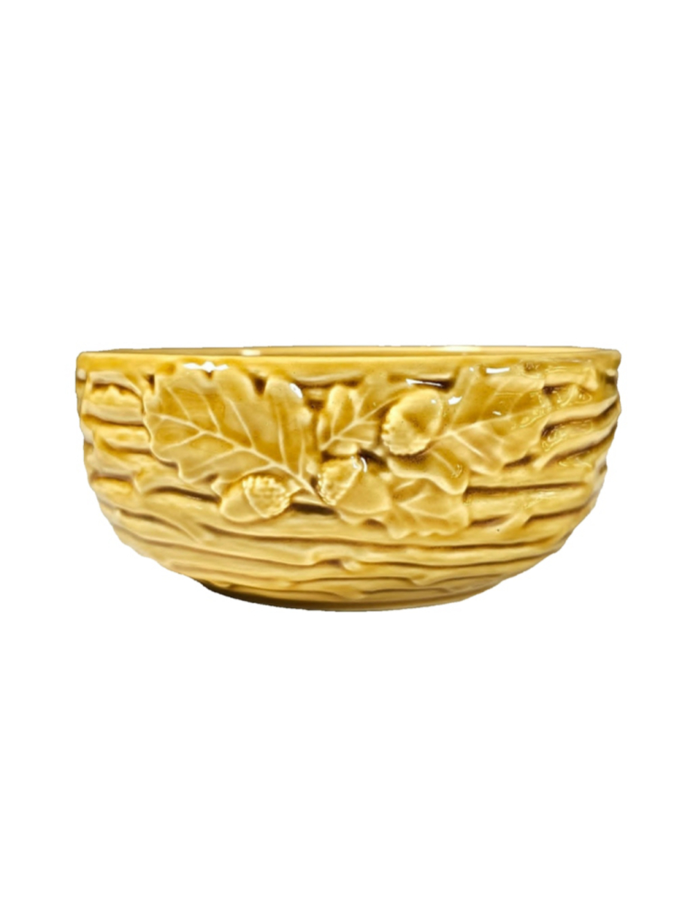 Vintage Bordallo Pinheiro "Oak Leaf Gold" Ceramic Bowl – Made in Portugual